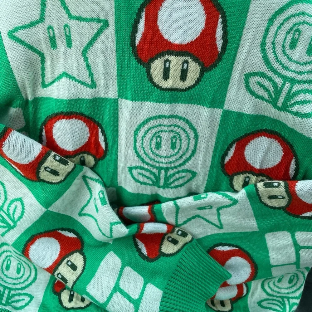 Nintendo Green and Red Super Mario Knit Sweater - Picture 3 of 6